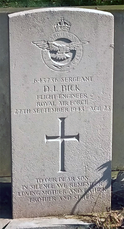 Sgt Douglas Lowain Bick<br/><br /><br />died September 27th, 1943